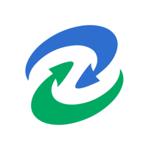Blue and green circular arrows on black